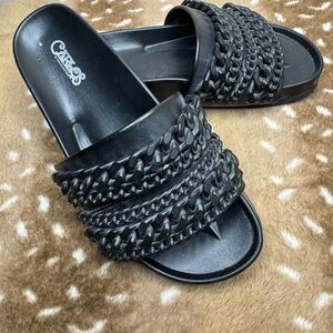 Carlos by Carlos Santana Black Chain Sandals